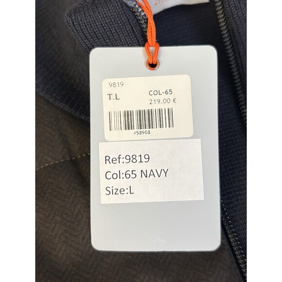 MAISON WOOLIES Puffer Merino Wool Vest Mens Large Full Zip Pockets Navy Classic - Picture 8 of 13